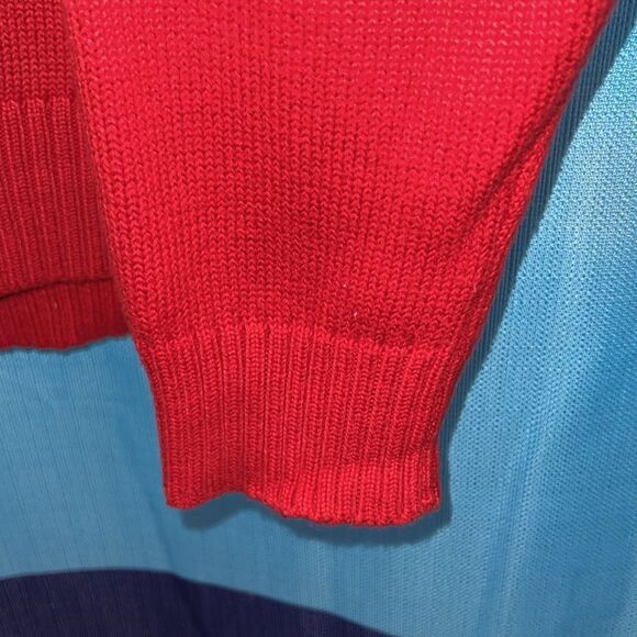Polo Ralph Lauren Qtr zip sweater red blue - Picture 6 of 8